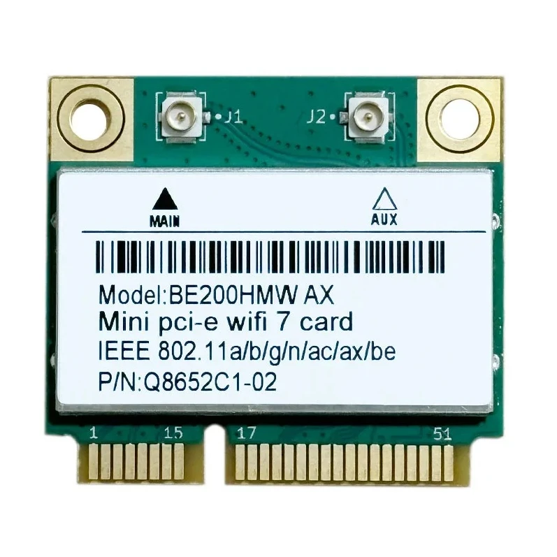 Wifi 7 Mini Pci E Network Card Be200 Be200hmw 8774mbps 2 4g 5g 6g Bluetooth 5 4 802 11be Laptop Wireless Adapter