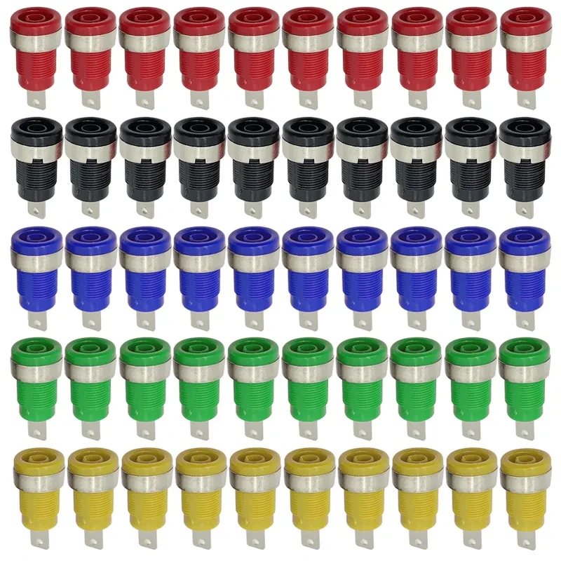 40PCS 4MM Banana Socket 600V 32A High Current Insulated Binding Post Panel Mount Socket 12mm Test Instrument Terminal Connector