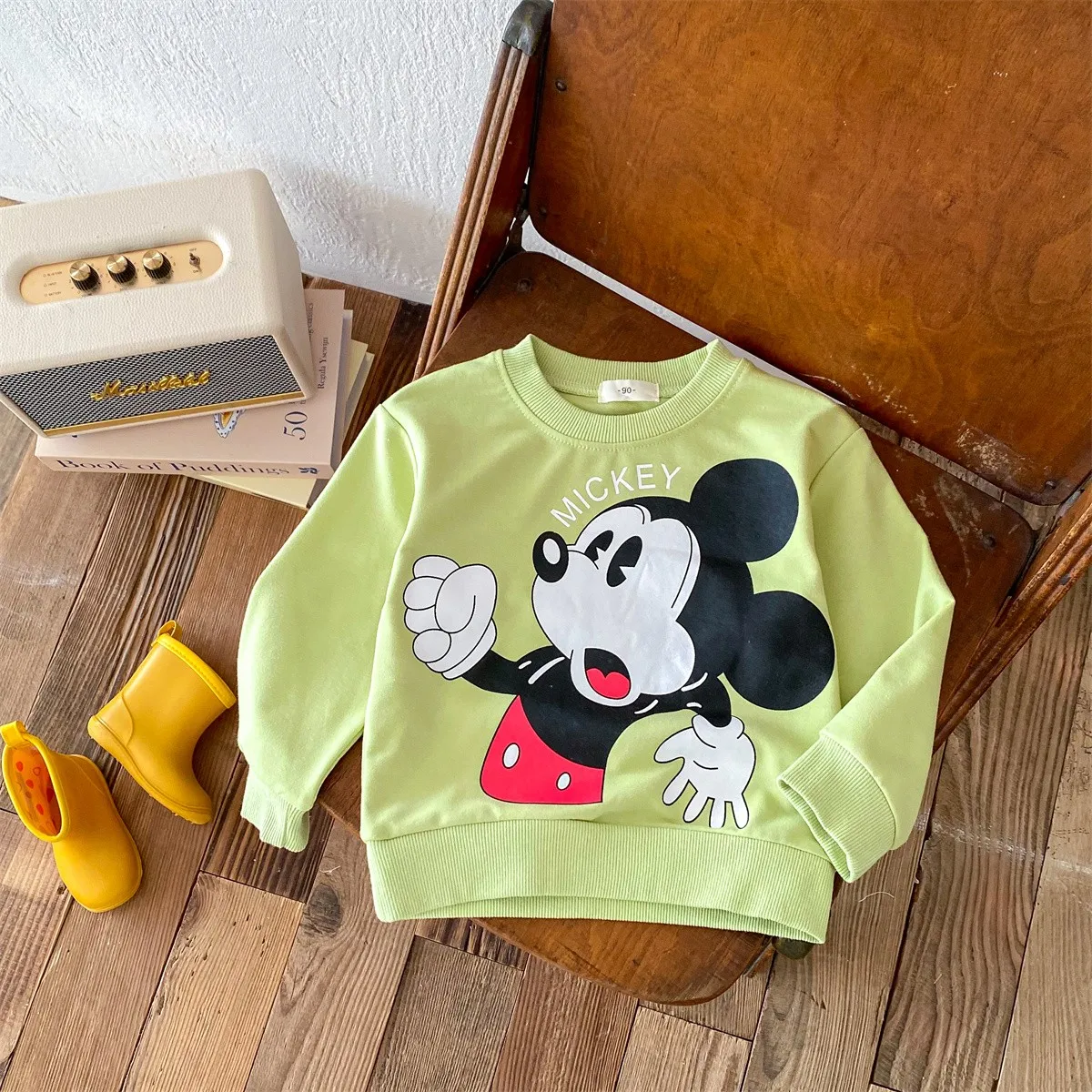 Kawaii Girls Clothes Cartoon Boys  Girls Sweatshirt Children\'s Disney Minnie Top Children\'s Casual Wear Baby Round Neck Pullover