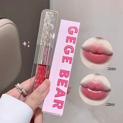 Gegebear Double-ended Lip Glaze Lip Mud Moisturizing Matte Water Gloss Mirror Lipstick Lip Gloss