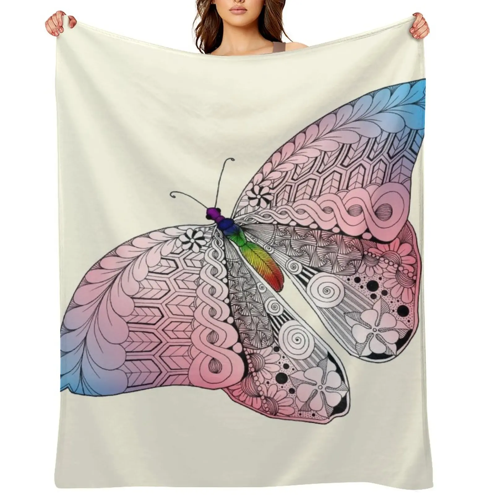 

Trans Pride Butterfly Throw Blanket Baby Designers Hairy Hairys Blankets