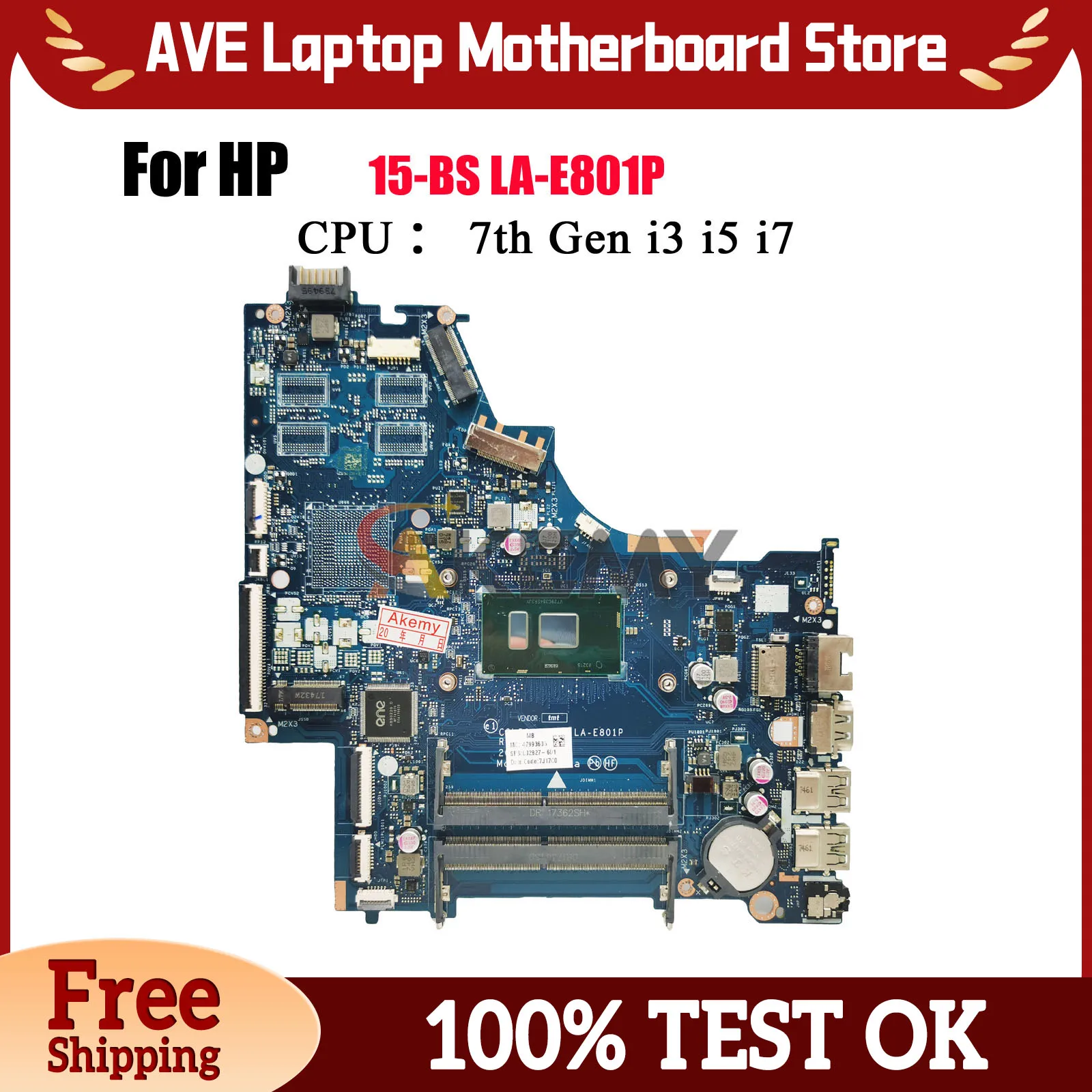 

LA-E801P Материнская плата для ноутбука HP Pavilion 15-BS 250 G6 с процессором i3 i5 i7 7 UMA 924751-001 924751-601 100% полностью протестирована