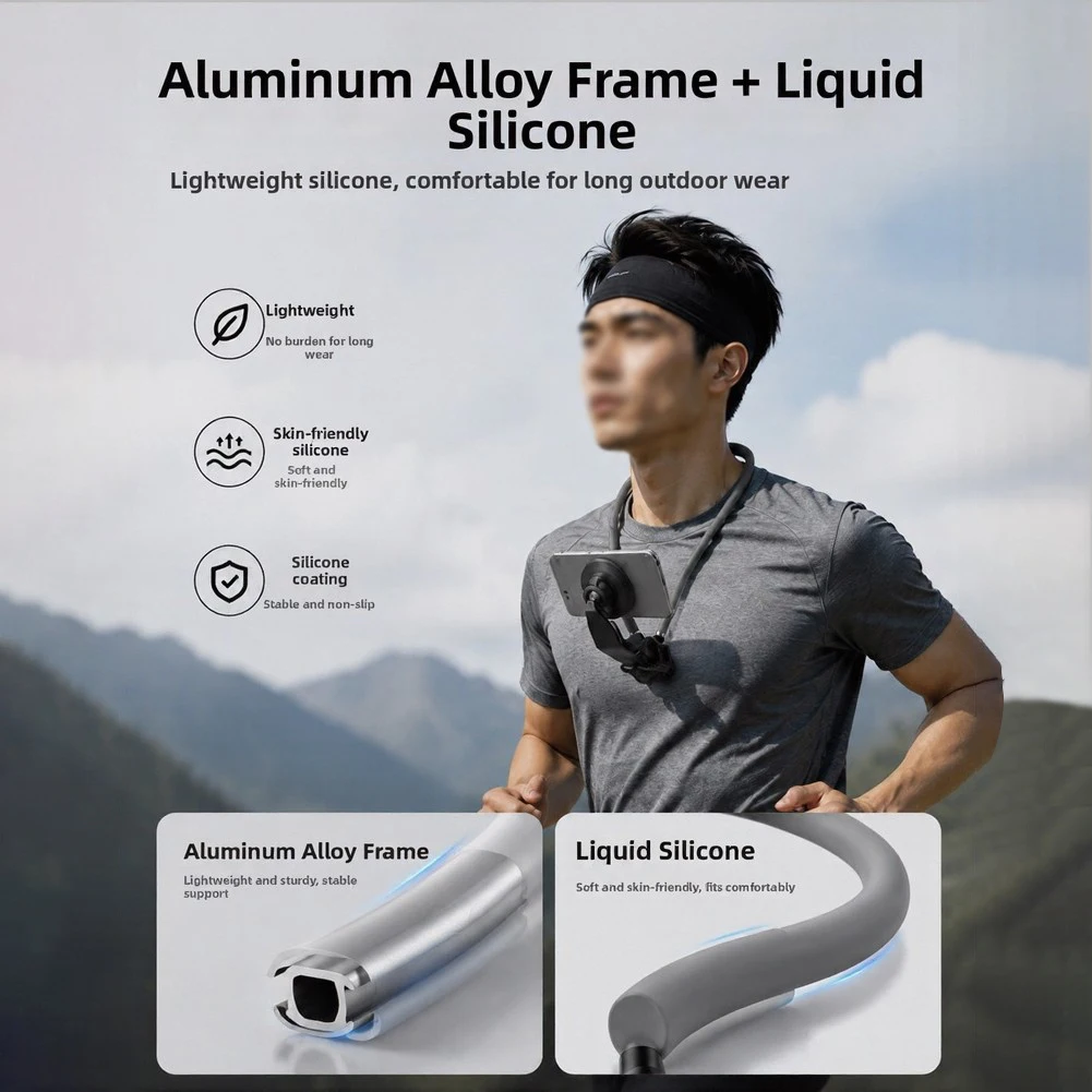Neck Hanging Phone Holder Comfortable 360° Magnetic Neck Holder Stand Secure For Versatile For Vlogging Photography Accessories