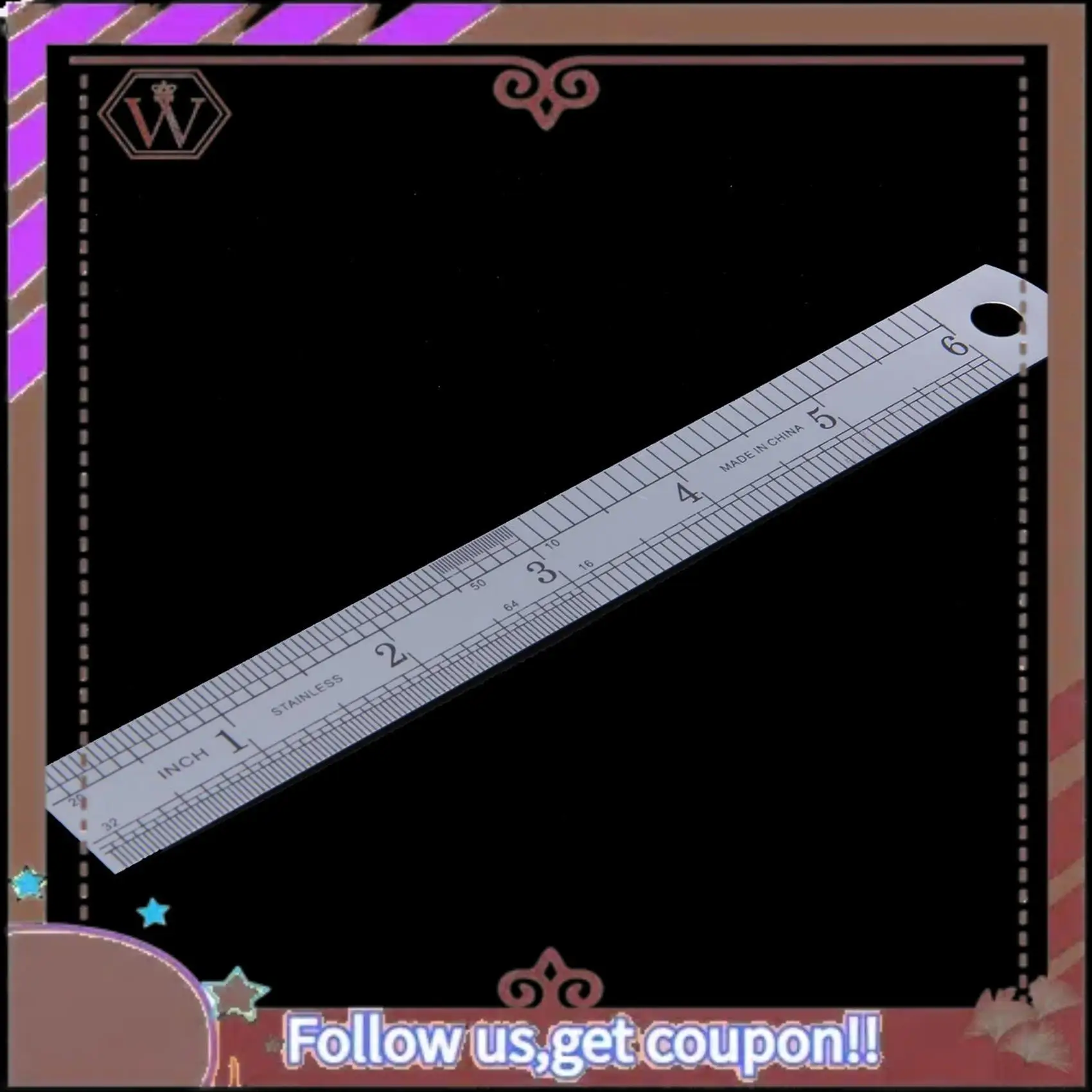 ABBG-2X Stainless Metal Ruler Measuring Tool 15Cm 6 Inch