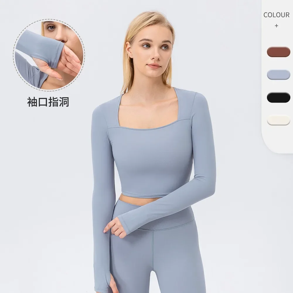 

Женская укороченная рубашка для тренировок, быстросохнущий спортивный топ для фитнеса, йоги, укороченные топы с длинными рукавами для женщин, спортивная одежда для девочек, тренажерный зал