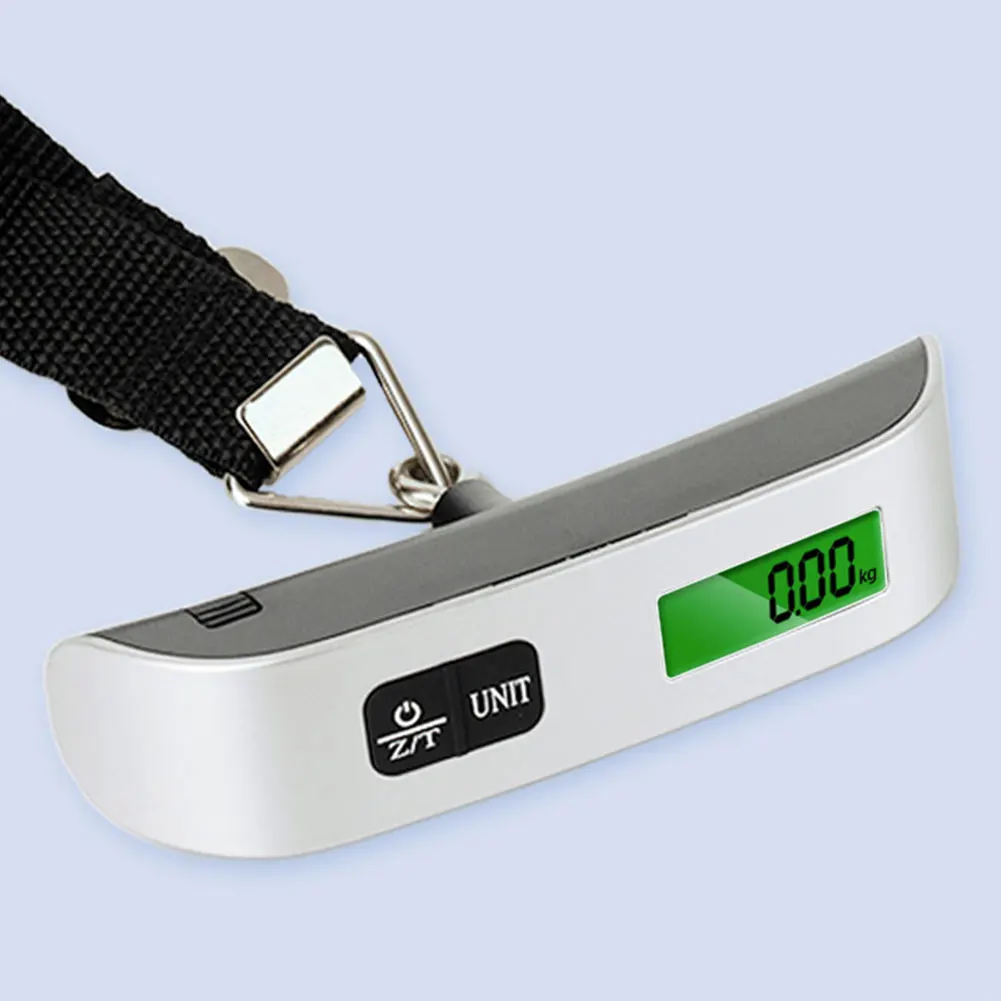50 กก./110lb เครื่องชั่งน้ําหนักกระเป๋าดิจิตอลแบบพกพาจอแสดงผล LCD กระเป๋าเดินทางอิเล็กทรอนิกส์เครื่องชั่งน้ําหนักเดินทางสมดุลน้ําหนักสัมภาระเครื่องมือ