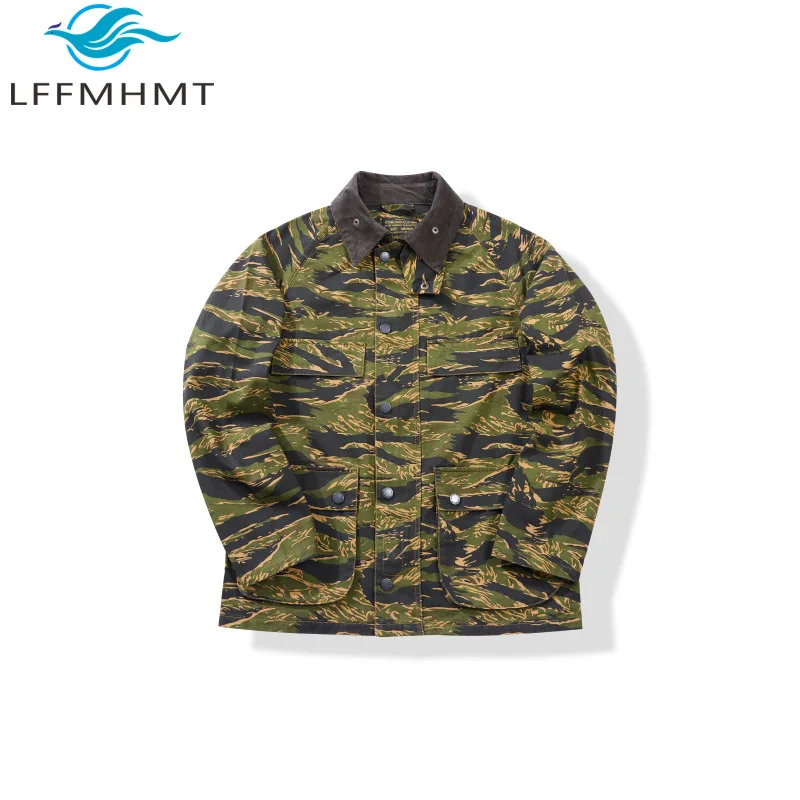 

High - Quality Men's Loose Casual Multi Functional Hunting Jacket Patchwork Collar Multi Pockets Camouflage Print Outerwear Male