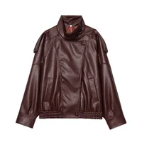 MUJER Faux Leather Jackets for Women Oversize Women's Bomber Jacket Fashion Winter Womens Coats Outerwears Demi-season Jackets 3