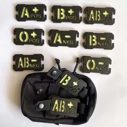 Blood Type Luminous Badge Molle Identify Tactical Patches,Equipment Attachment Applique Glow in night for Backpack,Helmet