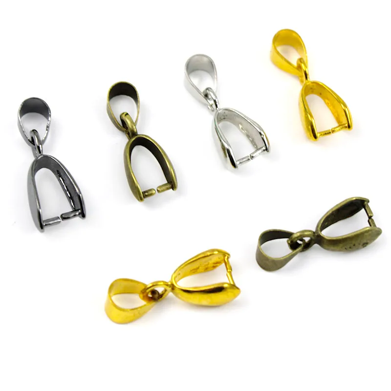 

30Pcs/Lot Copper Pendant Hooks Clips Pinch Bail Clasp Connectors Necklace Hooks For Jewelry Making Finding Accessories Supplies