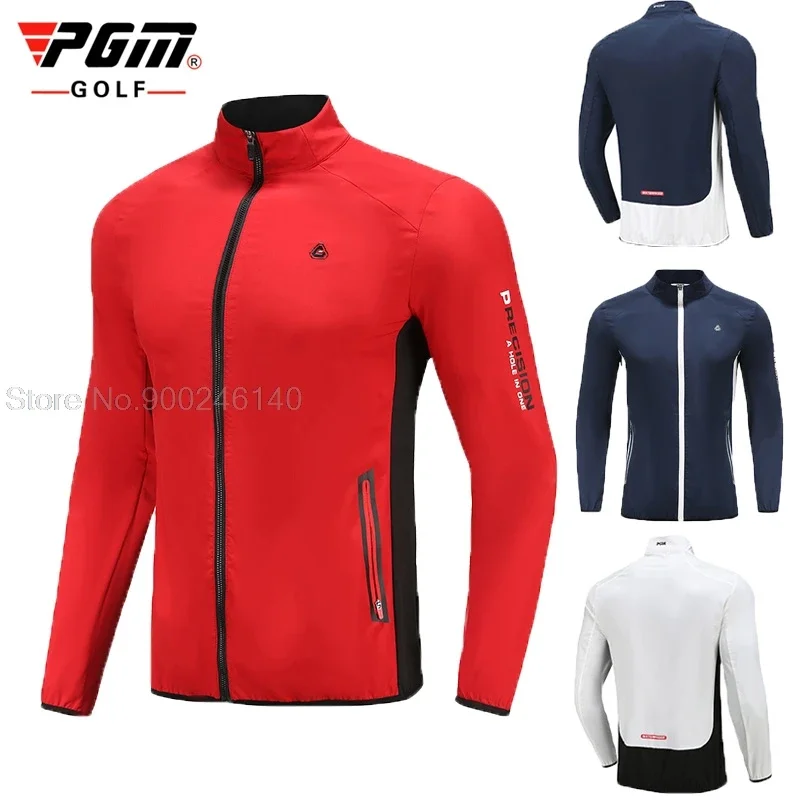 Pgm Men'S Autumn Winter Golf Clothing Waterproof Golf Windbreaker Warm Breathable Sports Jacket Full Zipper Training Coats