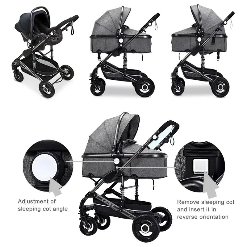 Hot Selling pasgeboren baby kinderwagen kinderwagen kinderwagen Coches Para Bebes. Luxe reis 3-in-1 kinderwagens voor baby's