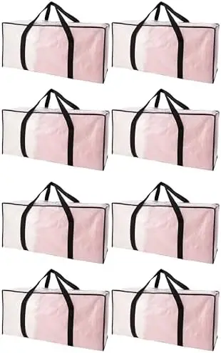 

Очень большие сумки для переезда с молниями - прочные контейнеры для хранения, складывающиеся в плоскую форму, экономящие место альтернатива коробкам - набор из 8 штук