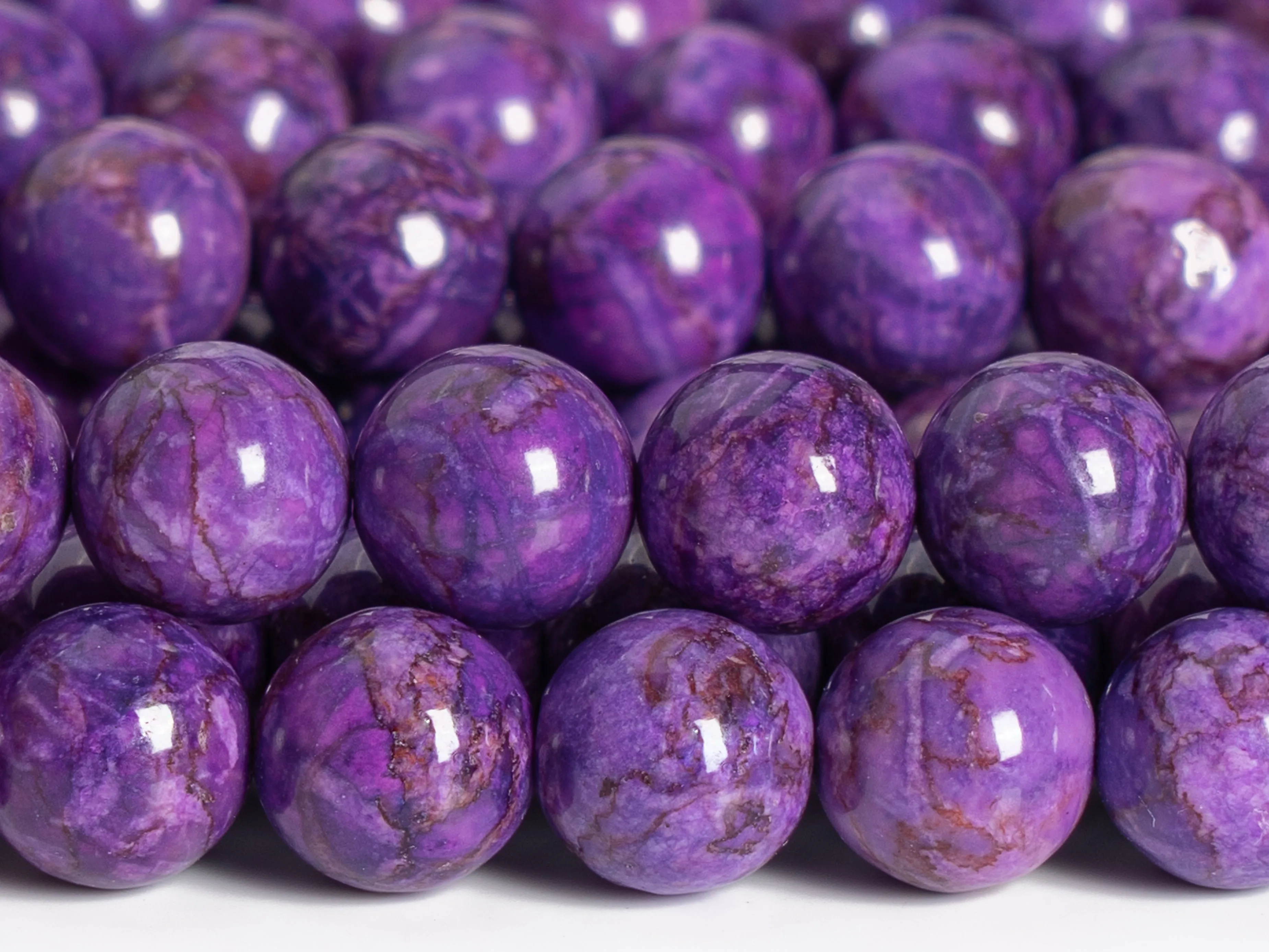 

Genuine Natural Purple Magnesite Turquoise Beads Grade AAA Gemstone Round Loose Beads 6/8/10/12mm for Jewelry Making