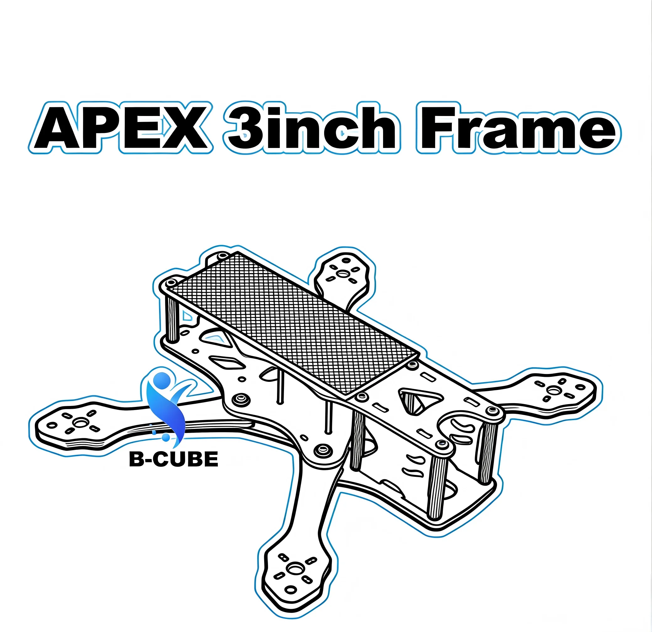 

RCtoSky APEX Mini 3 Inch 150mm Carbon Fiber Frame Kit with 4MM Thickness Arms For FPV Freestyle RC Racing Drone Quadcopters