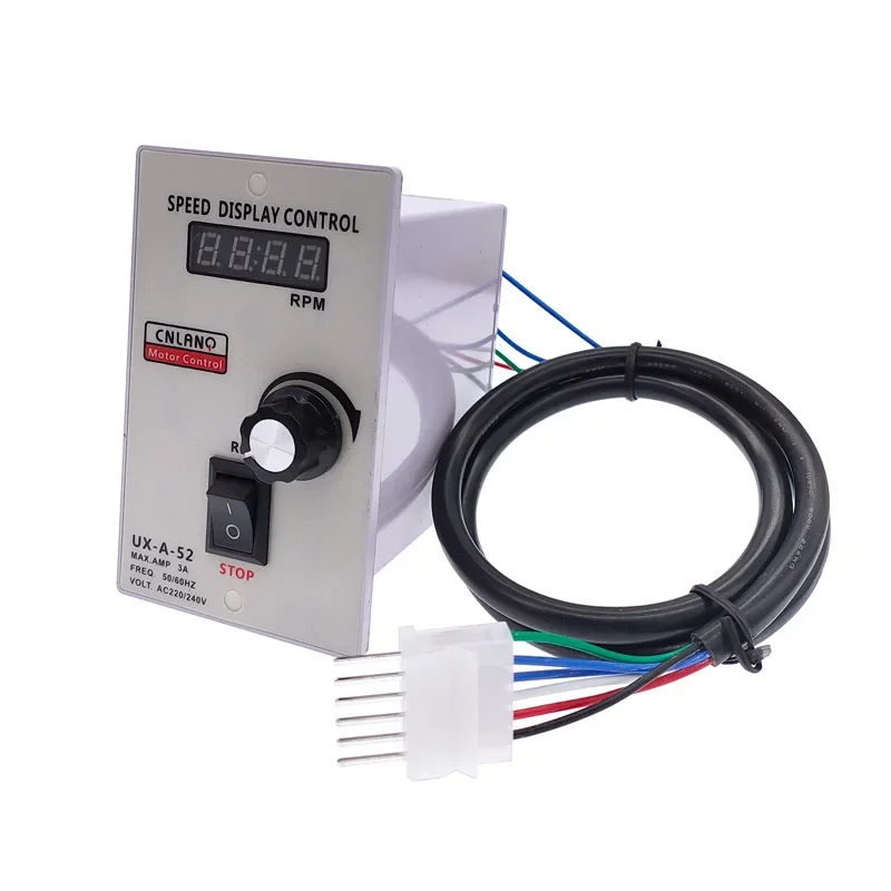 UX-A-52 Digital Display Speed Controller, 400W AC 220V Motor Speed Pinpoint Regulator with Forward & Backward Function 50/60Hz