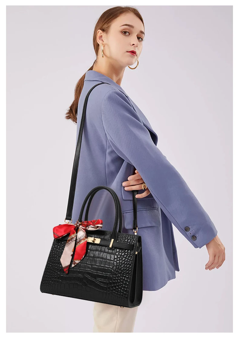 Stilvolle Krokodilmuster-Muttertasche mit Premium-Feeling, Handtasche für Damen, Vielseitige Schulter- und Umhängetasche – Detail 2