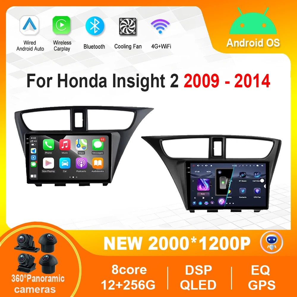 

9 '' Left Right Hand Drive for Honda Insight 2 2009 - 2014 Android carplay GPS HD Screen 4G WiFi Video Multimedia Player