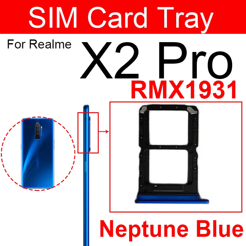 สําหรับ OPPO Realme X2 X2 Pro ซิมการ์ดถาดซ็อกเก็ตซิมการ์ดถาด SD Card Reader ช่องใส่เปลี่ยนชิ้นส่วน