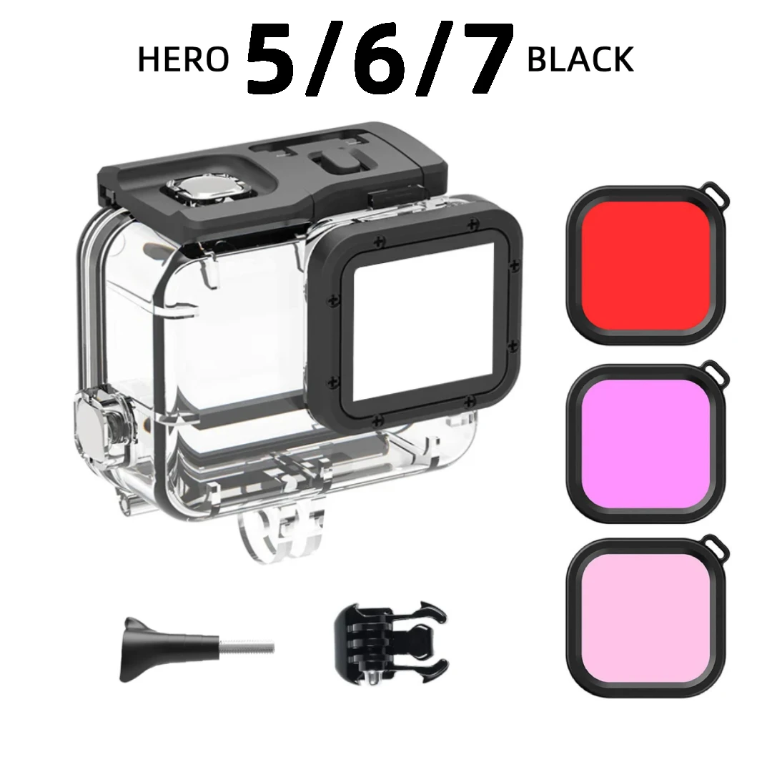 Description Picture 2 of itemUnderwater Diving Cover Housing Shell For GoPro 5 6 7 For Go Pro 7 Waterproof Case With Dive Filters Action Camera Accessories