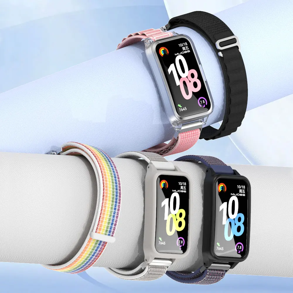 Cinturino per Huawei Band 10 9 8 Bracciale cinturino in nylon per cinturino Huawei Band 10 con custodia protettiva per cinturino Huawei Band 9