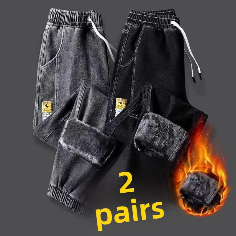 Men's Workwear Cotton Fleece Lined Canvas Pants Autumn Winter  Welding Heat Resistant Wear Proof Car Repair Dirty Pro...