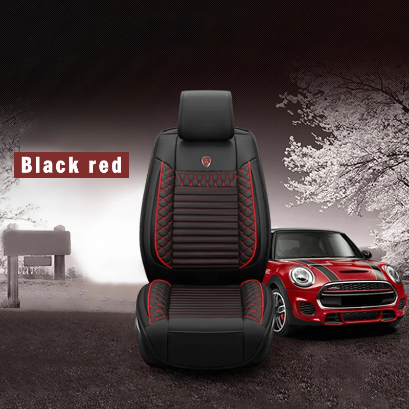 Black Red Car Seat Covers 2PCS Universal Front Seat Cover Car Interior Protector Accessories