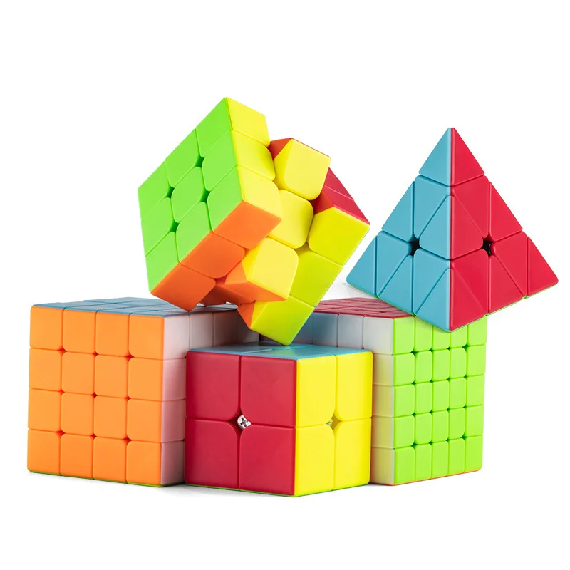 5pcs/set FanXin Speed Magic Cube 2x2 3x3 4x4 5x5 Pyramid Stickerless Educational Toys Birthday Christmas Gifts Toys