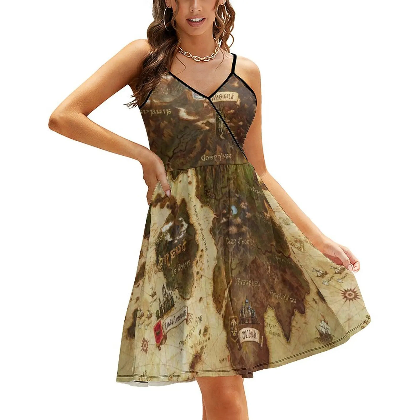 

Элегантное женское платье на бретельках с картой eореa ff14. Распродажа женских элегантных свободных платьев.