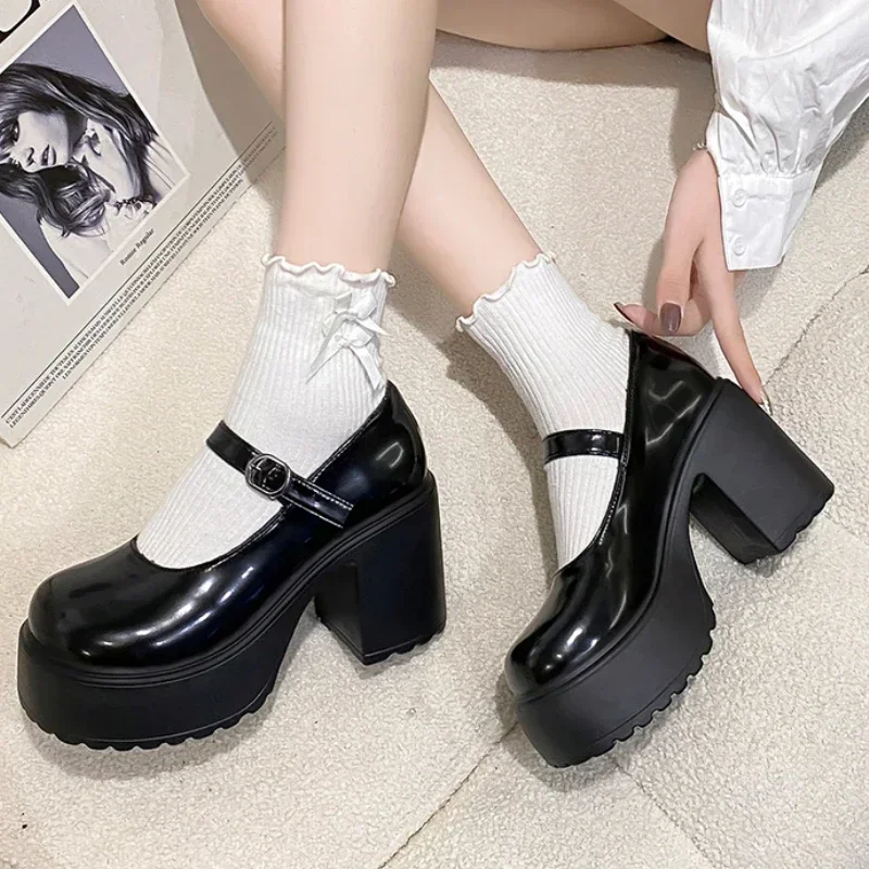 

Platform Pumps for Women Super High Heels Buckle Strap Mary Jane Shoes Woman 2025 Goth Thick Heel Party Shoes Ladies