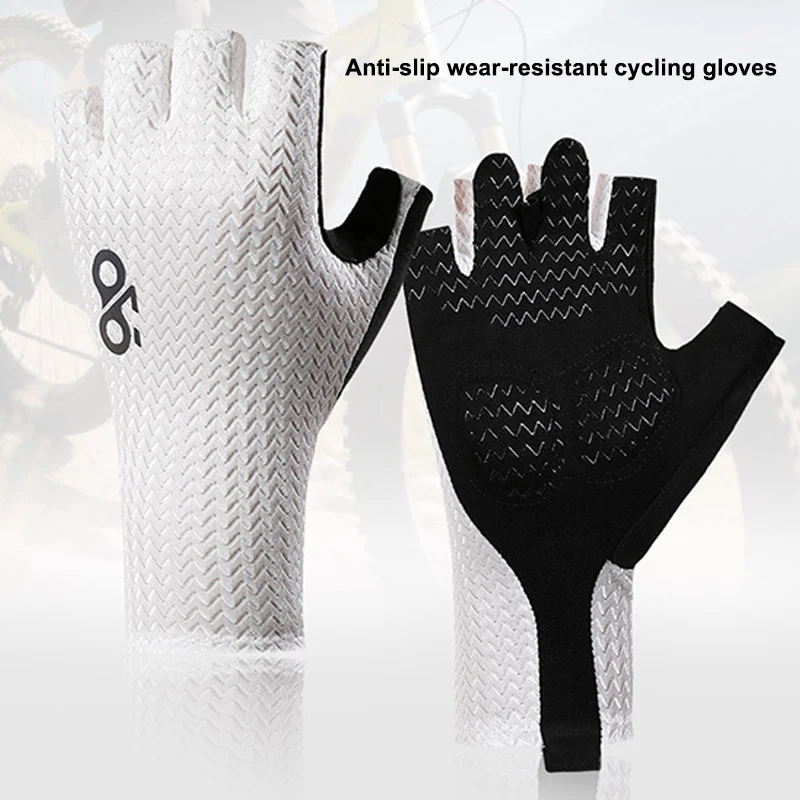 قفازات صيفية قابلة للتنفس نصف إصبع لركوب الدراجات، قفازات لياقة بدنية قابلة للتنفس ومضادة للانزلاق، قفازات رياضية