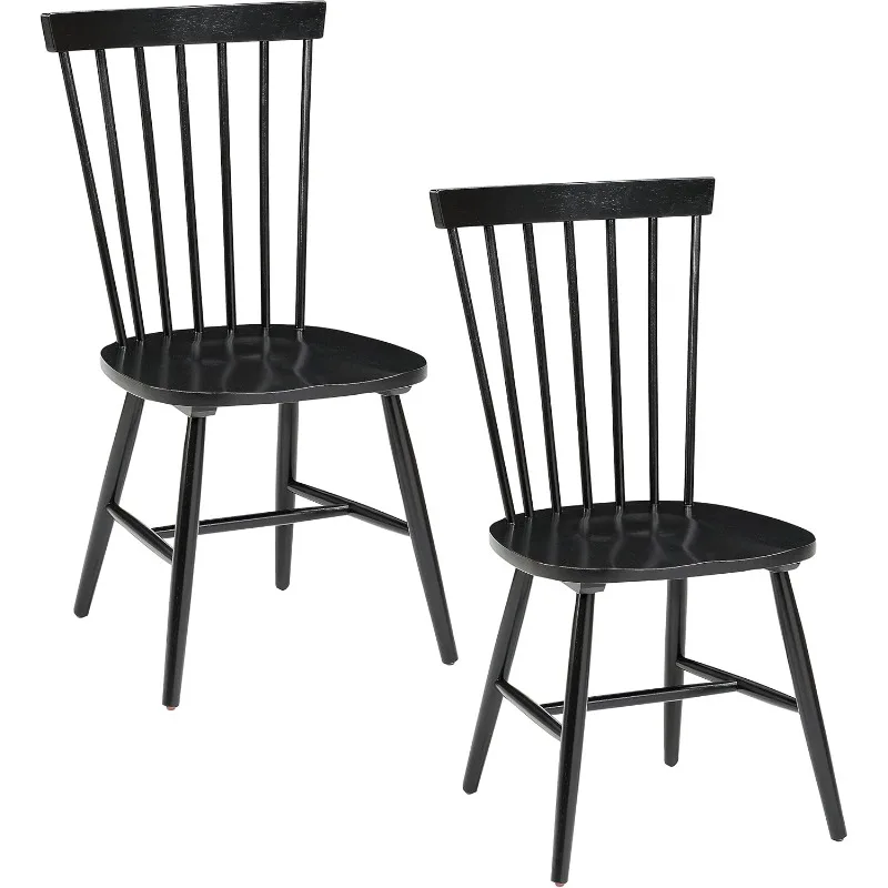 Eagle Ridge Traditional Windsor Style Solid Wood Dining Chairs 2-Pack, Solid Wood Construction with Elegant Tapered Legs