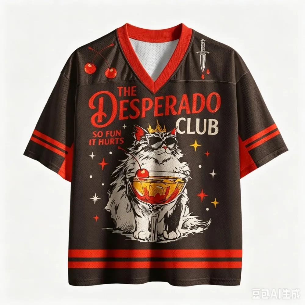 Katzen-Thema 3D-gedrucktes Herren-Sport-T-Shirt mit V-Ausschnitt Outdoor Street Casual Mode Schnelltrocknend und Atmungsaktiv Eltern-Kind-Kleidung – Detail 6