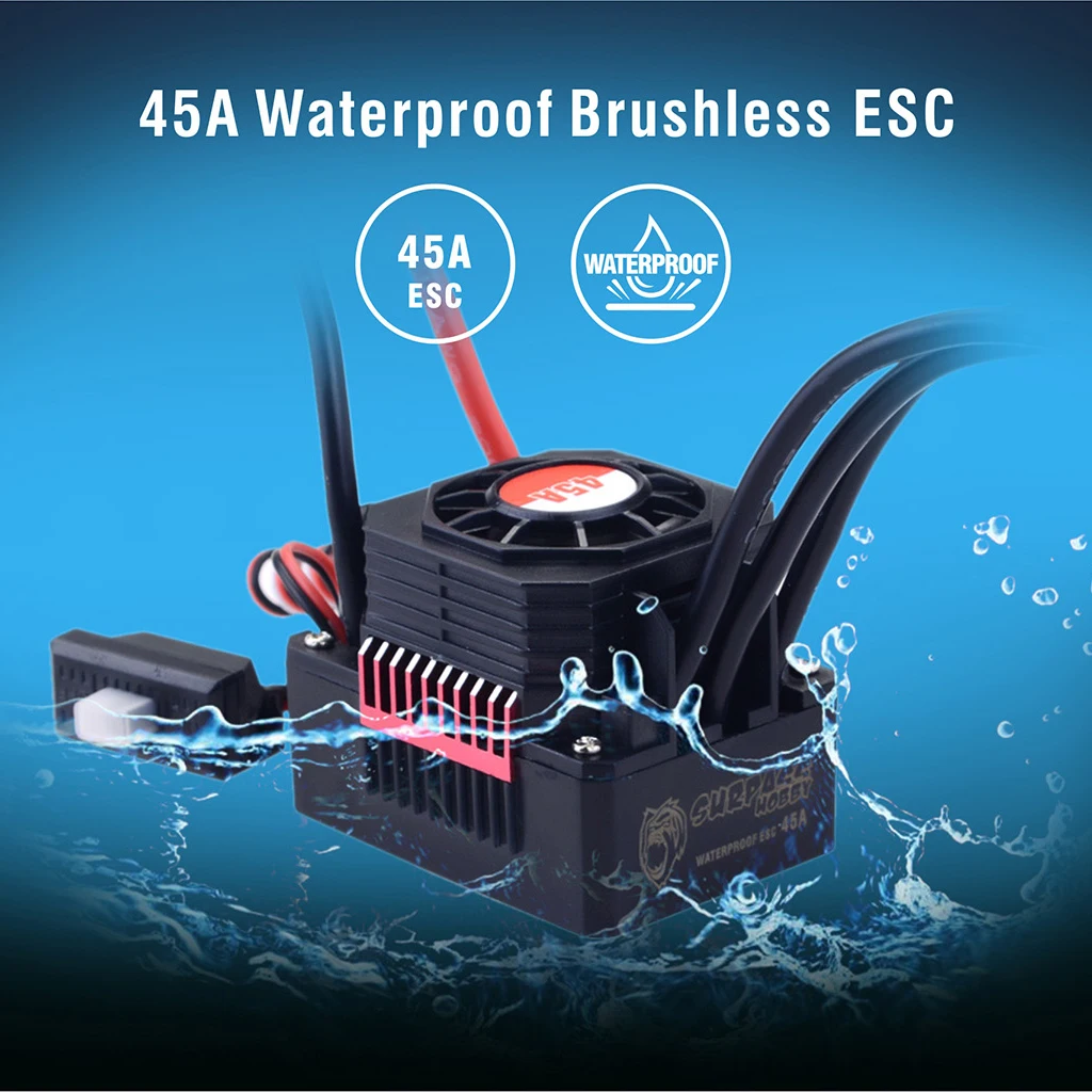 Overtreft Hobby Kk Esc Waterdichte 150a 120a 80a 60a 45a 35a 25a Borstelloze Snelheidsregelaars Voor 1/8 1/10 1/12 1/20 Rc Auto