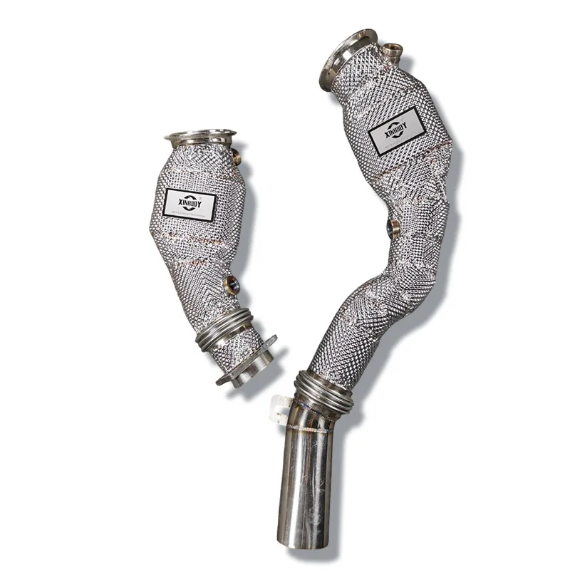 25.High Performance Stainless Steel High-Flow Front Pipe With Catalytic Converter for  M2C/M3/M4 F87/F80/F82/F83