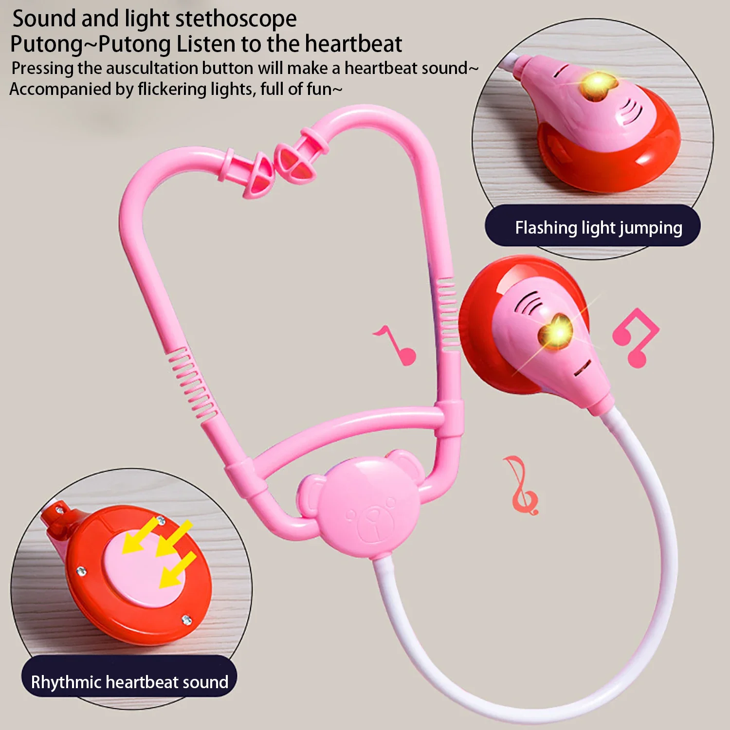 Medisch spel dat injecties verzamelt, stethoscoop enz. Speelgoed voor medisch gereedschap Kinderdokztset gereedschapskist