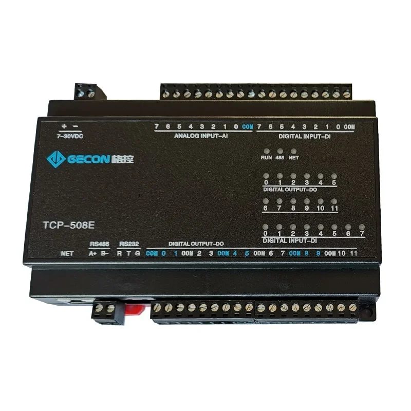 TCP-508Eアナログ数量取得モジュール、8ai、8di、12doリレー出力、rs485、rs232、イーサネットmodbus、tcp、rtuプロトコル