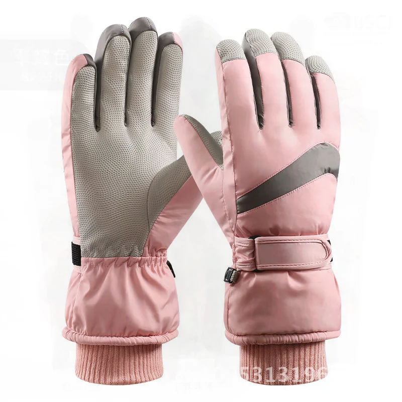 

Unisex Winter Ski Gloves Fleece-Lined Warm Waterproof Touch Screen Cotton Cycling Gloves for Outdoor Cold-Proof Motorcycle