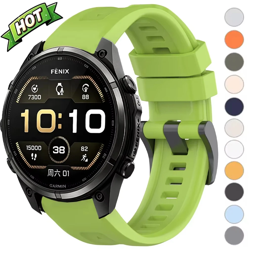 26mm 22mm 20mm Silicone Strap for Garmin Garmin Fenix 9/Fenix 9 Pro 51-47-43mm Quick Fit bracelet band for Garmin Fenix 8 51mm