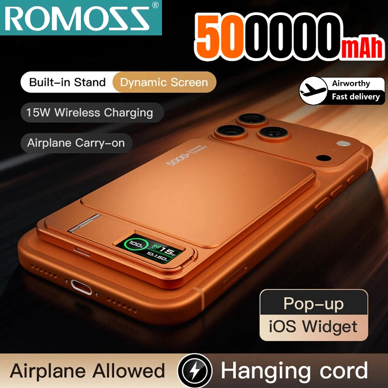 ROMOSS 500000mAh Banca di potere magnetica PD15W Batteria esterna a ricarica rapida wireless per Powerbank Magsafe per iPhone 17/16/15/14