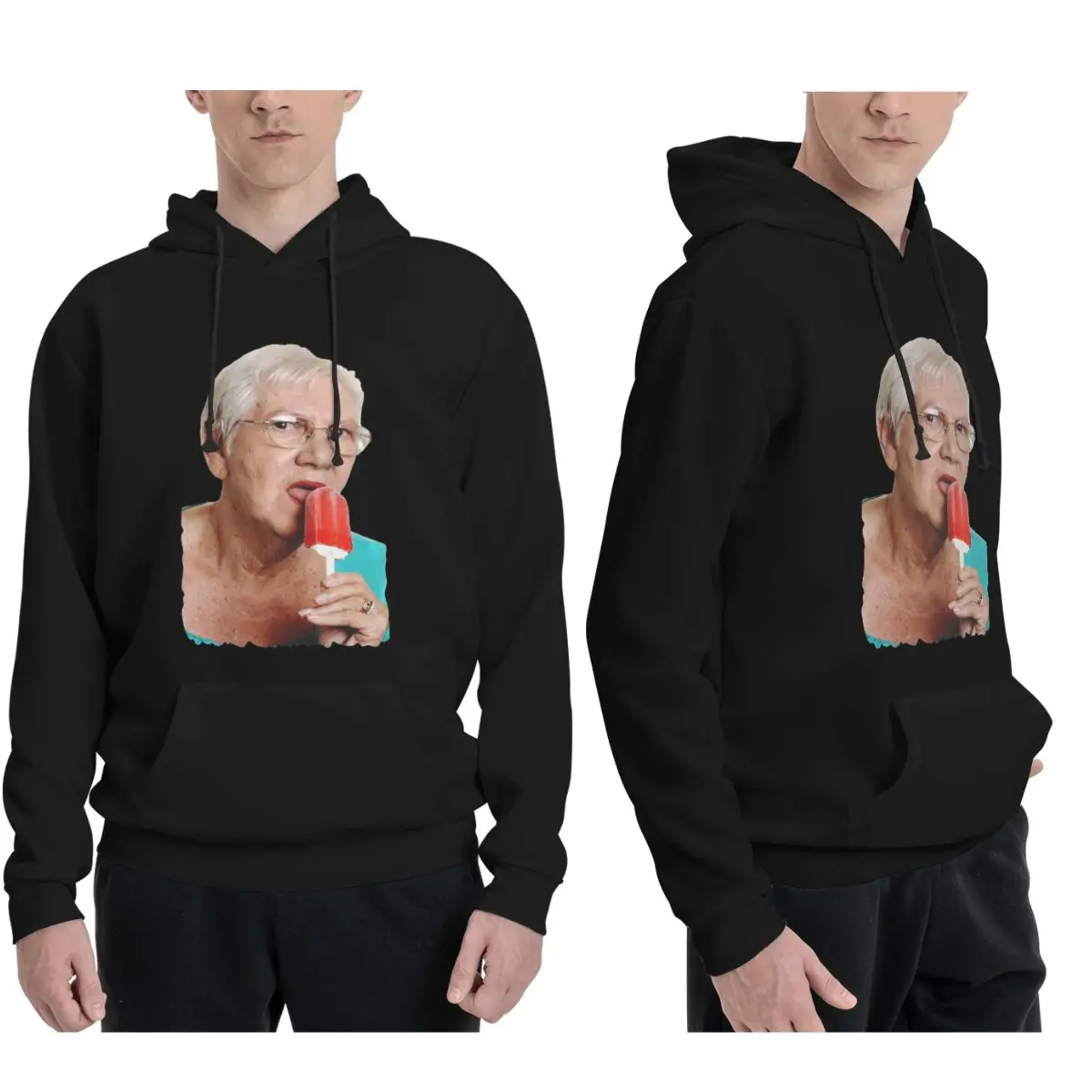 

Толстовки с капюшоном «Бабушка бабушка» и мороженое для мужчин и женщин, повседневный пуловер, толстовка в стиле Харадзюку, уличная одежда с длинными рукавами, осень-зима