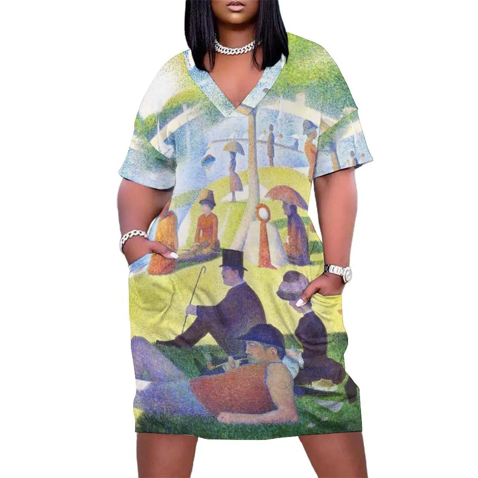 

A Sunday Afternoon on La Grande Jatte - Georges Seurat Loose Pocket Dress evening dresses women summer dress