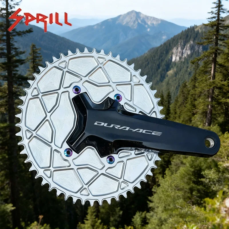 PASS QUEST SPRILL NEW110BCD 4 Bolt Chainring Positive Negative Gears Sprocket All Closed for SHIMANO R9200 R8100 54T-66T