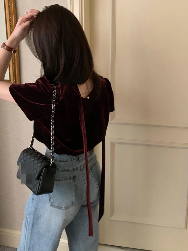 Camiseta de terciopelo ort Sve para mujer, ropa interior holgada ajustada con cuello alto, diseño de otoño e invierno, Top coreano Sle