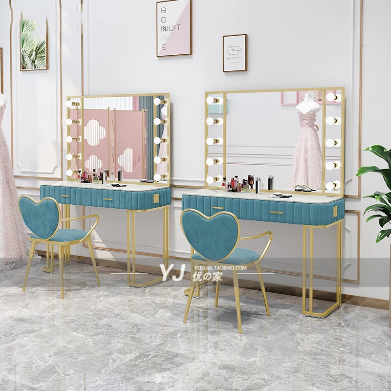 

Girls Aesthetic Dressing Table Nordic Luxury Mirror Design Dressing Table Large Espejos De Pared Para Dormitorio Furnitures