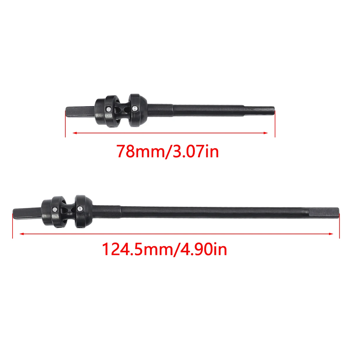 2 sztuki przedni wałek napędowy CVD trzy wał połączeniowy 52 stopni kierownicy do 1/10 osiowego Capra 1.9 UTB Buggy ulepszenia gąsienica RC