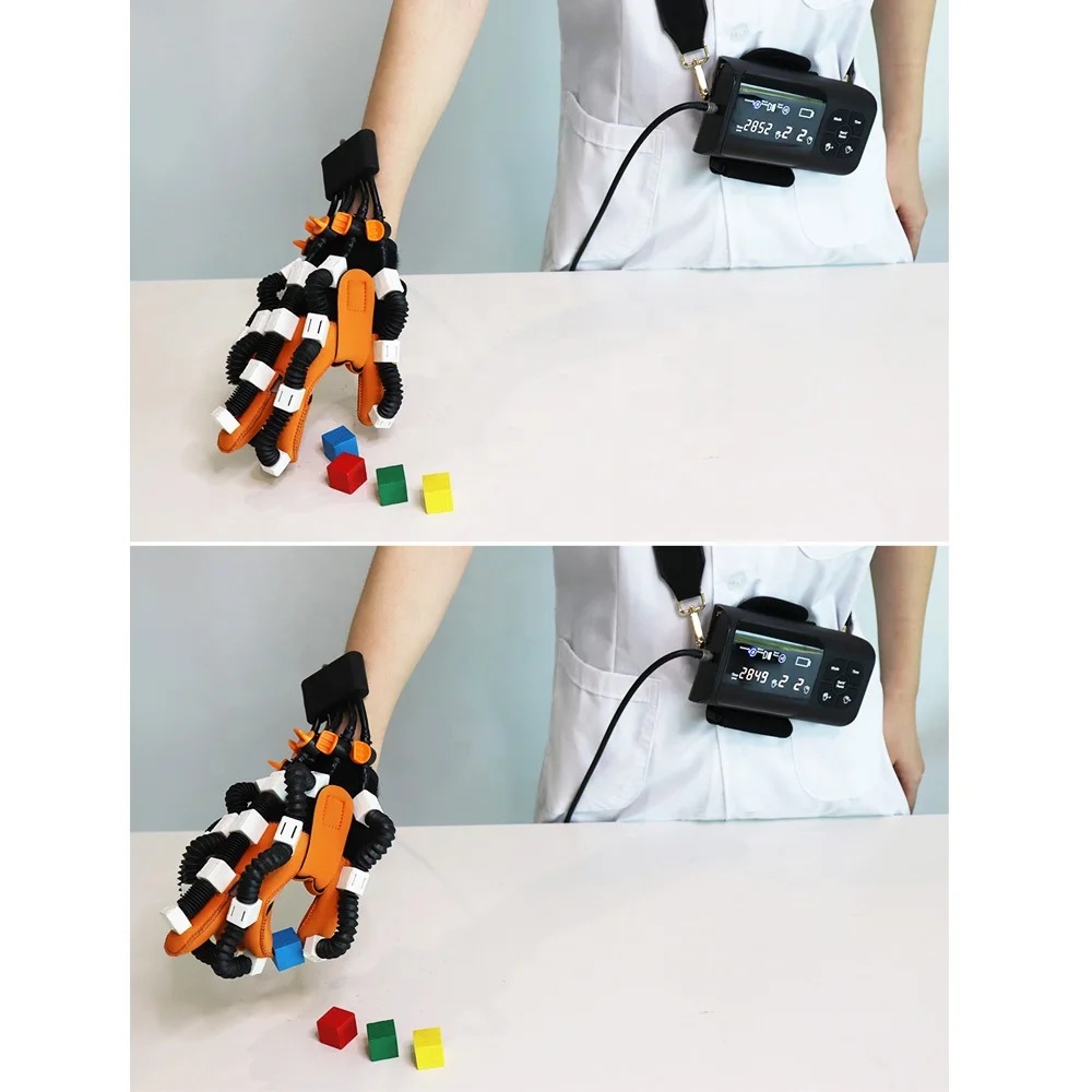 قفاز روبوت لإعادة التأهيل جهاز إعادة تأهيل اليد لشلل نصفي السكتة الدماغية وظيفة اليد الانتعاش قطار الاصبع #5