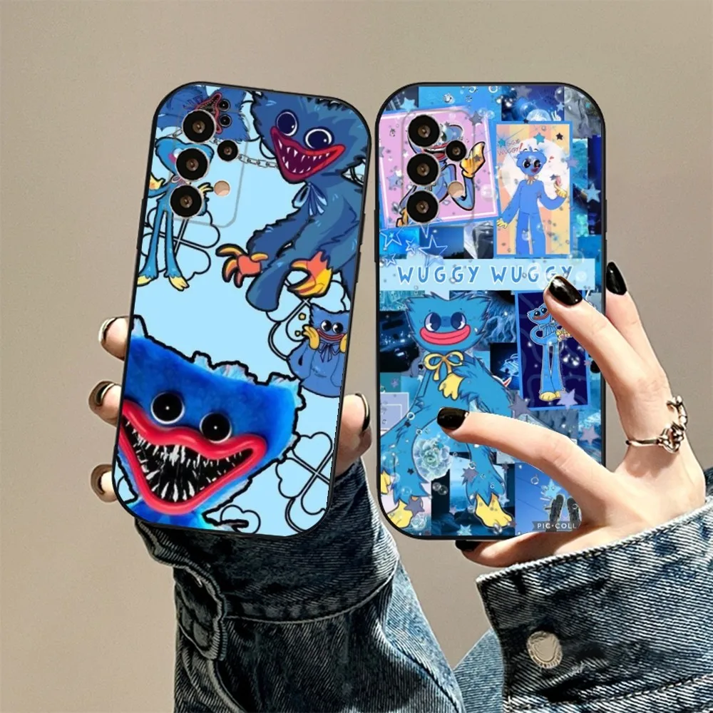 Cartoon Huggys Wuggys Phone Case For Samsung S24,23,23,22,30,21,10,9,Note20 Ultra,Lite,Ultra,5G,Plus,FE,Black Soft Case