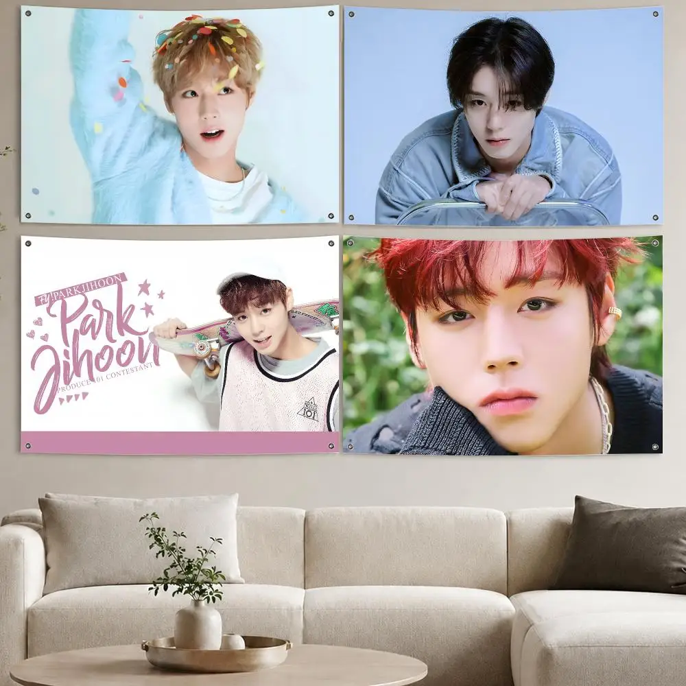 Actor P-Park Ji-hoon Flags Aesthetic Wall Tapestry Printed Wall Hanging Living Room Party Outdoor Decor