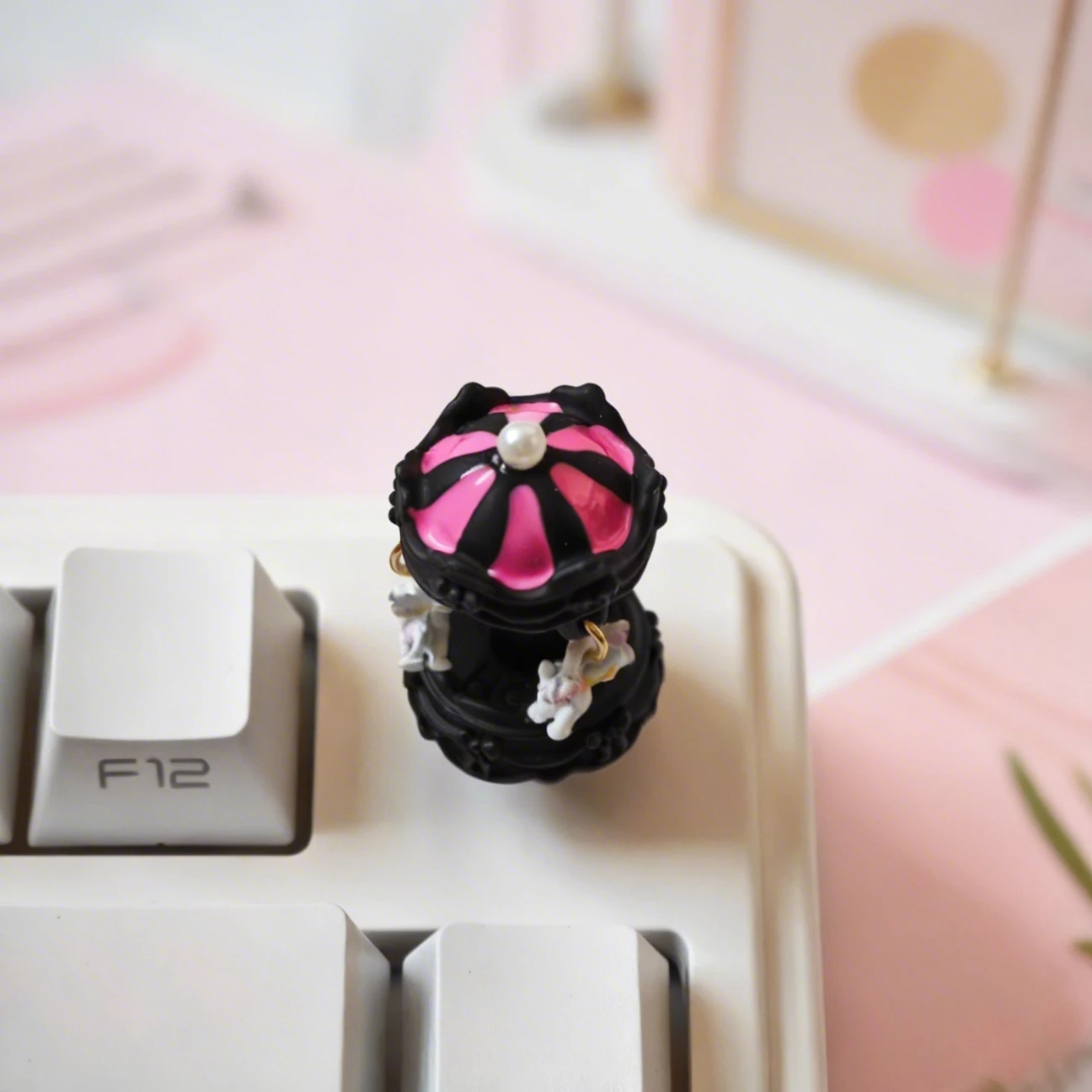 Merry-go-round Knob VGN75 Hi75 Volume Knob Pink Blue Button Custom 6mm Cute Rotatable Keycap for Mechanical Keyboard Accessories - view 5